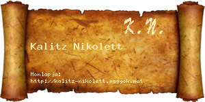 Kalitz Nikolett névjegykártya