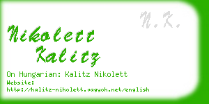 nikolett kalitz business card
